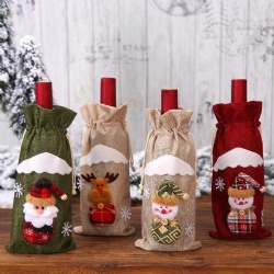 🎄🍷✨ Make Spirits Bright: Handcrafted Burlap Christmas Wine Bottle Bag - Personalized Festive Elegance for Holiday Gifting! ✨🍷🎄