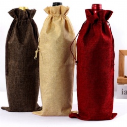 🍷 Premium Burlap Drawstring Wine Bags - 35x15cm - Choice of Two Colors 🍷