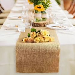 Exquisite Natural Burlap Table Runners - Perfect for Rustic Weddings, Parties, and Events - Available in Multiple Sizes